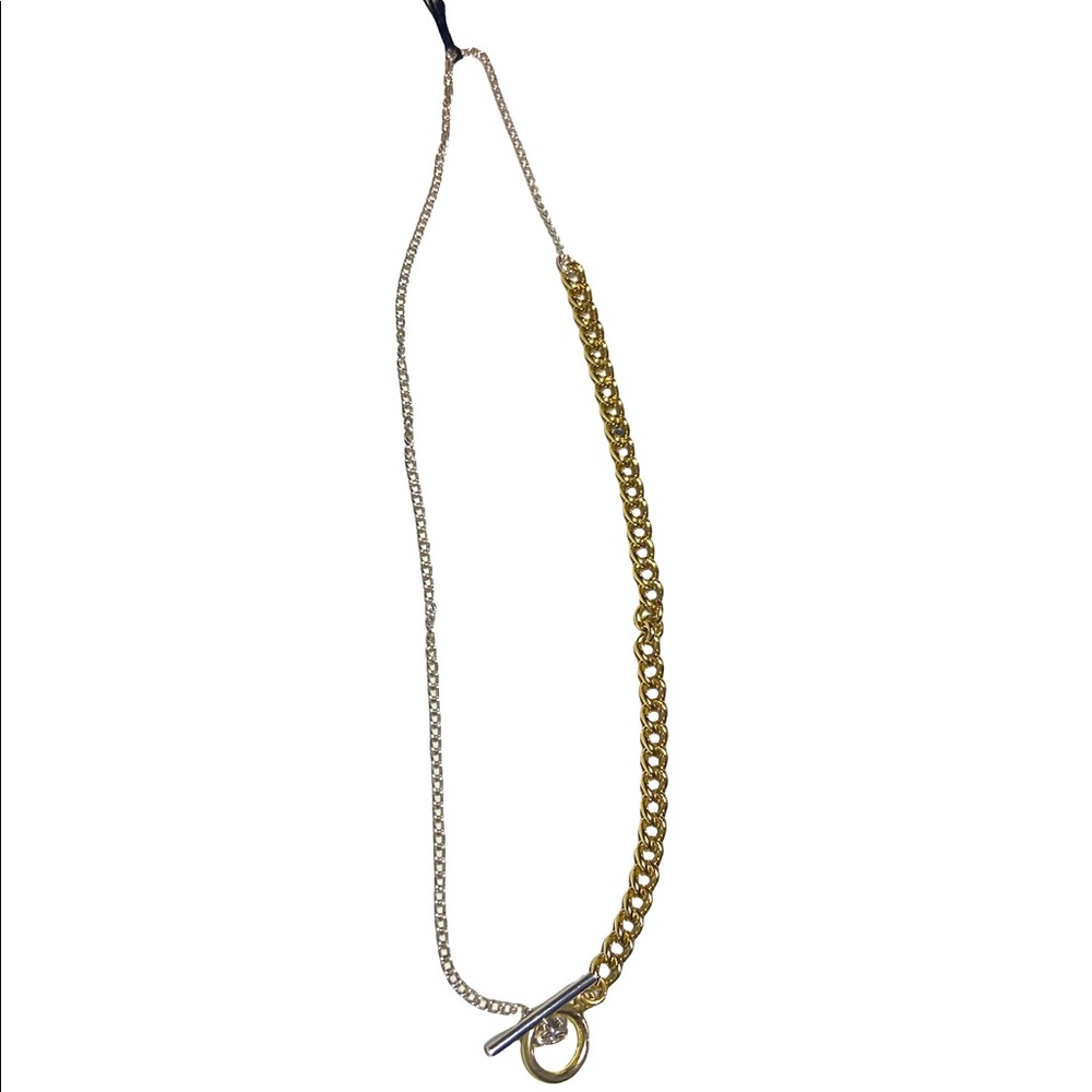 Silver and gold link necklace
